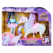 Unicorn Academy Gemstone Magic, gibljiva lutka Layla in samorog Glacier z lučmi in zvoki