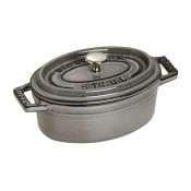Mini-Cocotte oval cooking pot made of cast iron 11 cm/0.25 l, <<Graphi