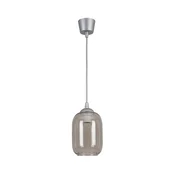 Brilagi-LED Viseči lestenec na jeklenem lanku R GLASS 1xE27/60W/230V, premer 14 cm, srebrna/dimno siva