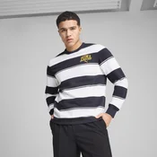 Mens Puma Class Striped Crew, Blue, Size L, Clothing