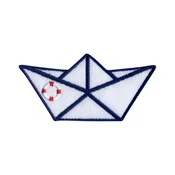 shumee Našitek Origami čoln - rešilna boja - samolepilna podlaga - vezen našitek/značka/emblem
