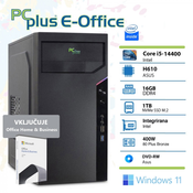 PCPLUS e-Office i5-14400 16GB 1TB NVMe SSD Windows 11 Pro Office Home & Bus stolno racunalo