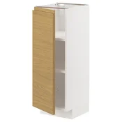 METOD Podni element s policama, bela/Voxtorp im. hrastovine, 30x37 cm