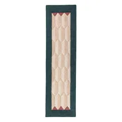 Ročno tkan volnen tekač v naravni barvi/zelenomoder 60x230 cm Apex Border Wool – Flair Rugs