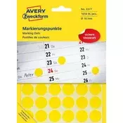 Oznake, 18 mm, okrugle, AVERY ZWECKFORM, žute, 1056 oznaka po pakiranju 3377