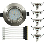 LED žarnica GU10 5W 550lm 120° srebrna z nastavljivim difuzorjem, nikelj srebrna, nevtralna svetloba, energijsko varčna, za dnevno sobo, kuhinjo, spalnico, enakomerna porazdelitev svetlobe