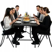 KOMPLET RAZTEGLJIVE JEDINSKE MIZE 180x74 x1 + ZLOŽLJIVI STOLI X6 ZA GOSTE
