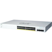 Cisco preklopnik CBS220-24P-4G (24xGbE, 4xSFP, 24xPoE+, 195W) - OSVJEŽI