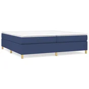 Vidaxl Posteljni okvir z vzmetmi moder 200x200 cm blago