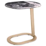 Casa Padrino luxury side table black/brass 49 x 34 x H. 50 cm - Stainless steel table with marble top - Living room furniture - Luxury furniture - Living room furnishings