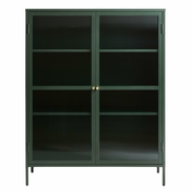 Zelena metalna vitrina Unique Furniture Bronco, visina 140 cm