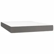 Vidaxl Vzmetnica z žepkasto vzmetjo srednje trdote siva 140x190x20 cm umetno usnje