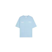 Bershka Majica svetlo modra / bela