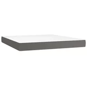 Vidaxl Vzmetnica z žepkasto vzmetjo siva 160x200x20 cm umetno usnje