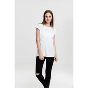 Womens T-shirt with extended shoulder white