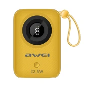 Awei P23K 10?000?mAh, 22,5?W, žuta, Powerbank s zaslonom