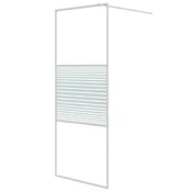 Vidaxl Pregrada za tuš bela 80x195 cm prozorno ESG steklo