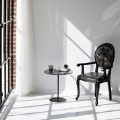 Hanah home Klub sto Chill 50x50x50cm Crno-Tamnosivi