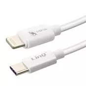 LINQ LinQ, USB kabel C do Lightning Fast Charge 1,2 m, Bela, (5000191873)