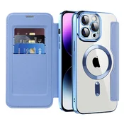 Etui SmartMag Book z Magsafe tehnologijo in RFID denarnico za iPhone 14 Pro Max - light blue