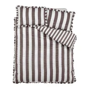 Temno rjava enojna posteljnina 135x200 cm Seersucker Frill Stripe – Catherine Lansfield