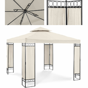 UNIPRODO Vrtni paviljon gazebo zložljiv šotor 3 x 3 x 2,6 m krem, (21091274)