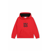 HUGO Red Sweater majica, neonsko crvena / crna