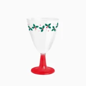 Oh Yeah! Kozarci z božičnim motivom in rdečim pecljem, 220 ml – 3 kosi