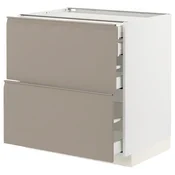 METOD / MAXIMERA Pod.orm.2front/2dnj/1srd/1vis.fiok, bela/Upplöv tamnobež, mat, 80x60 cm