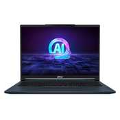 MSI Stealth 16 AI Studio A1VGG-046XES Prijenosno računalo 40,6 cm (16) Quad HD+ Intel Core Ultra 9 185H 32 GB DDR5-SDRAM 1 TB SSD NVIDIA GeForce RTX 4070 Wi-Fi 7 (802.11be) Besplatni DOS Plavo