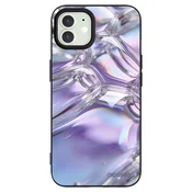 Silikonski črni ovitek za Apple iPhone 12 - Iridescent bubbles