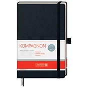 ZAPISNIK A5 KARO 96L 80G ŠAMOA S GUMICO KOMPAGNON BRUNNEN 10-55228 05 ČRNI