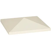 OUTSUNNY Nadomestna streha za vrtni gazebo 3x3 m, vodoodporno platno za gazebo iz oxford tkanine 600D 370g/m2 anti-uv 30+ z 8 drenažnimi luknjami, bela krema
