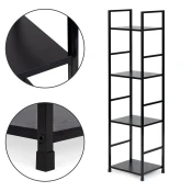 ModernHome Drvena polica sa metalnim LOFT okvirom, 4 nivoa, u boji hrasta CWJ3024112L WO