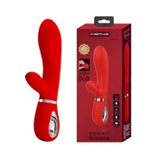 Vibrator Thomas, Silikonski, 20cm, Crveni