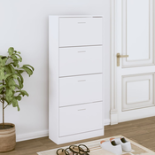 vidaXL Omarica za čevlje bela 63x24x147 cm inženirski les
