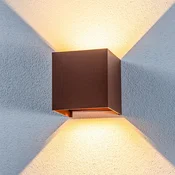 Lindby LED-stenna svetilka za zunanjo uporabo Nivar, pravokotna, rjava, 10 cm, - Sodobni - rjavo-rdeča - Kovina