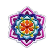 shumee Našitek MANDALA - bel majhen 3 - Prišiven - Vezen našitek/značka/emblem