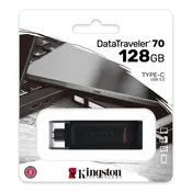 USB memorija KINGSTON DT70/128GB/DataTraveler/3.2/crna