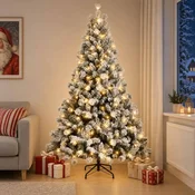 Umetno Zložljivo Božično Drevo 120 cm 150 LED Toplo bela