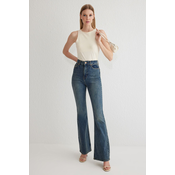 Trendyol Dark Blue High Waist Flare Jeans