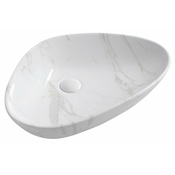 Keramični umivalnik DALMA, 58,5 x 39 x 14 cm, carrara - Bela - 31 - Keramika - Umivalnik za namestitev na polico - Stojalo - Ne