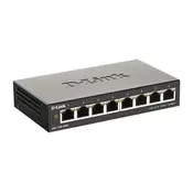 D-Link DGS-1100-08V2/E 8-portno gigabitno pametno upravljano stikalo - 8-portno 100BaseTX stikalo s samodejnim pogajanjem 10/100/1000Mbps