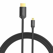 Vention hdmi-d moški s hdmi-a moški 4k hd 1m kabel vention agibf (črn)