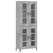 Vidaxl Visoka komoda betonsko siva 69,5x34x180 cm inženirski les