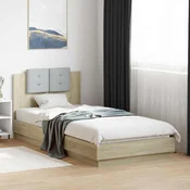 vidaXL Posteljni okvir z LED Sonoma hrast 80 x 200 cm Inženirski les