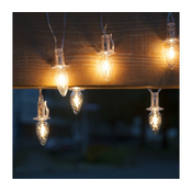 Produžni LED niz za spoljašnju upotrebu CONE FILAMENT 20xE10 14m proziran/topla bela IP44