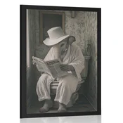 Plakat slon s časopisom na stranišču - 20x30 white