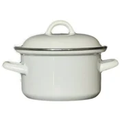 Gastro emajlirana kozica s pokrovom 1,25 l, bela, premer 140 mm