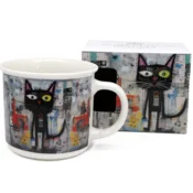 Porcelanasta skodelica 400 ml ART KOT darilna škatla
